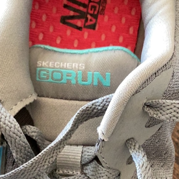 Skechers Goga Run Gray and Teal Athletic Shoes Sz 7 - Picture 7 of 8